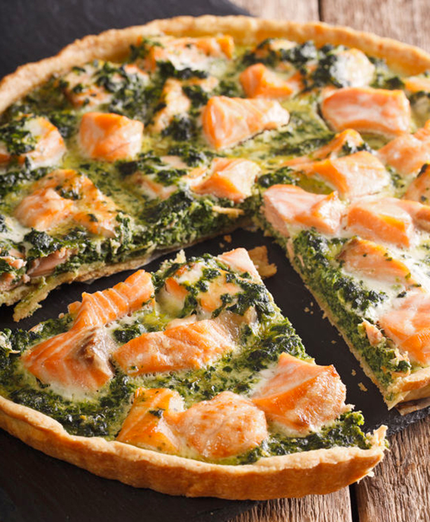 quiche de salmon y espinacas