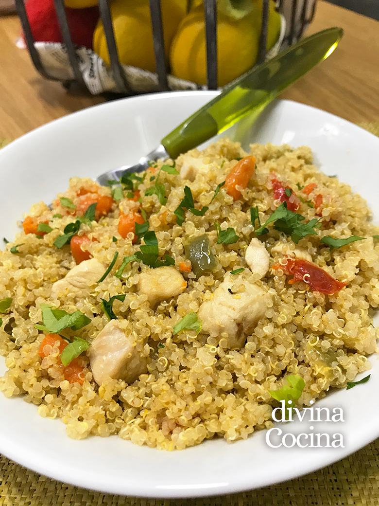 quinoa con pollo y verduras