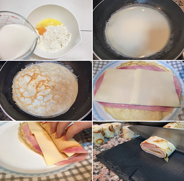 crepes jamon queso