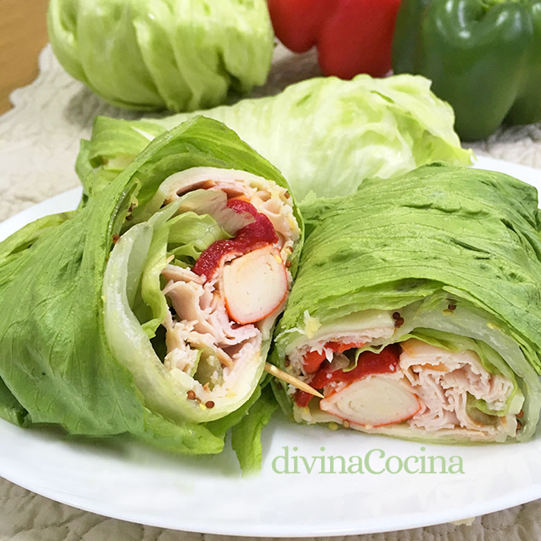 rollitos de lechuga rellenos 