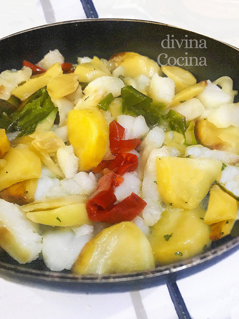 salteado de bacalao con patatas