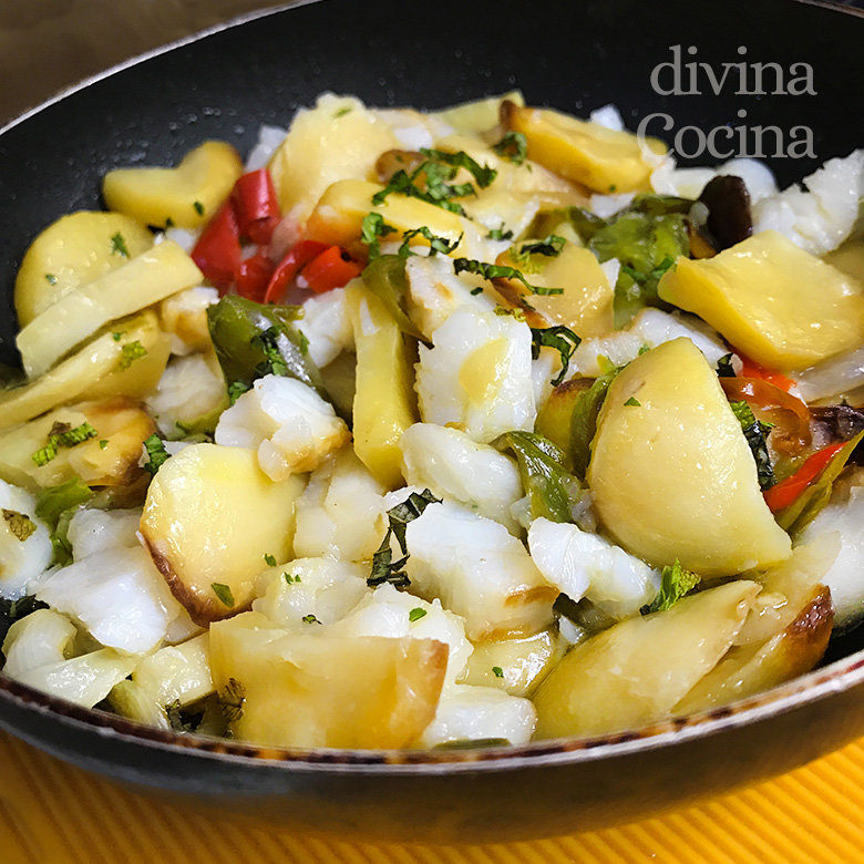 salteado de bacalao con patatas