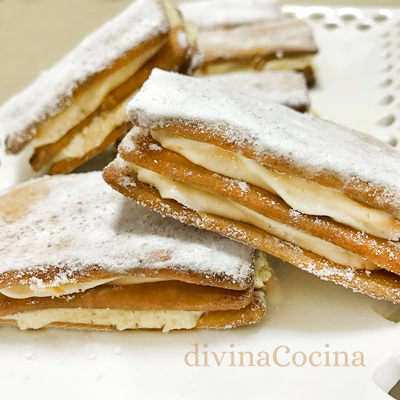 receta de sándwich de galleta y crema pastelera