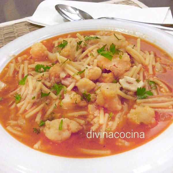 sopa de coliflor