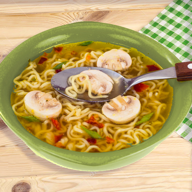 sopa de fideos chinos en un bol