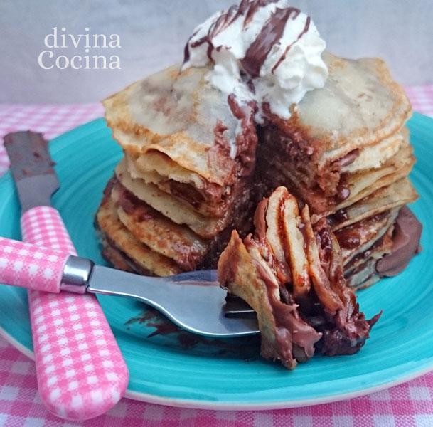 tarta de crepes de chocolate