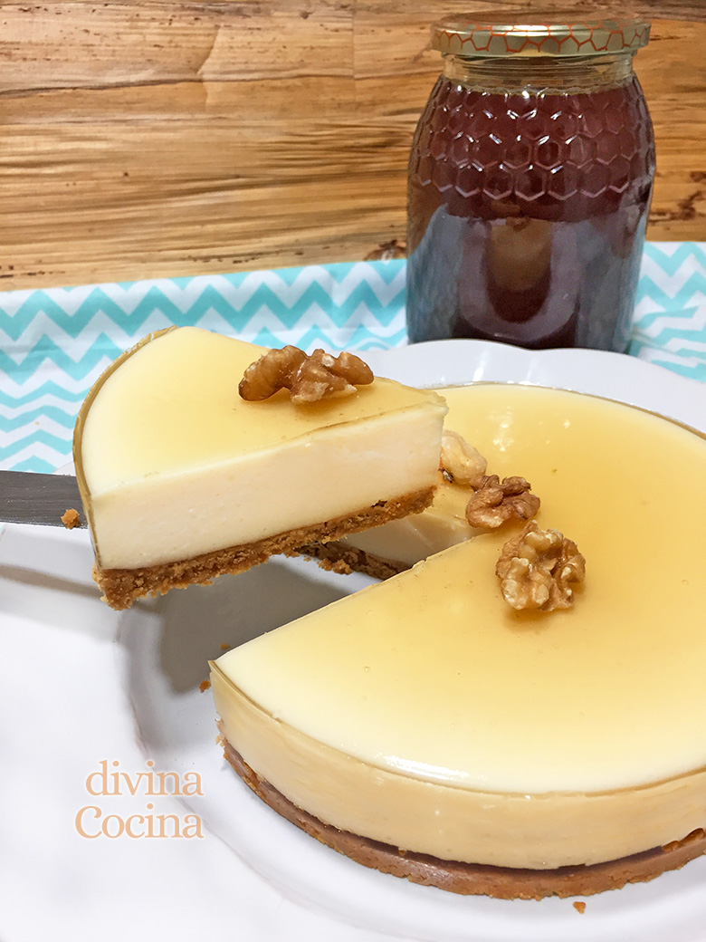 Tarta de cuajada y yogur con miel sin horno - Receta de DIVINA COCINA