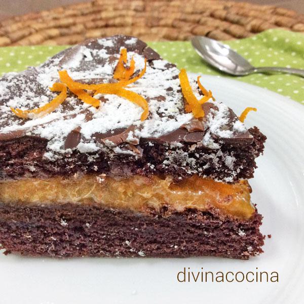 tarta de chocolate y naranja