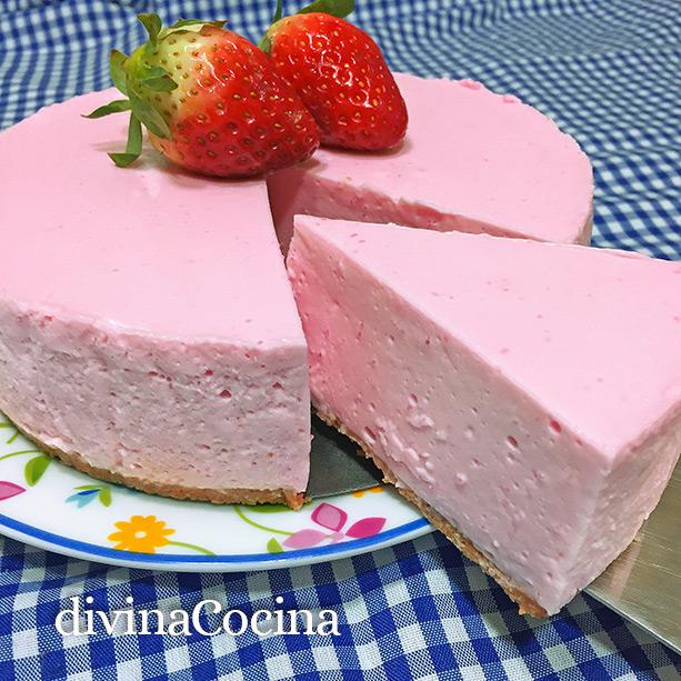 Tarta de fresa rápida - Receta de DIVINA COCINA