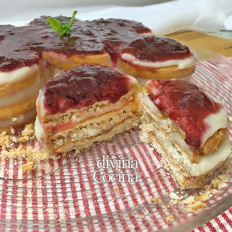 tarta de queso y galletas