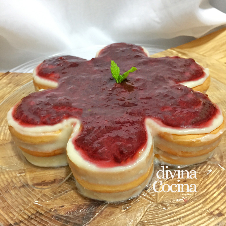 tarta de queso y galletas