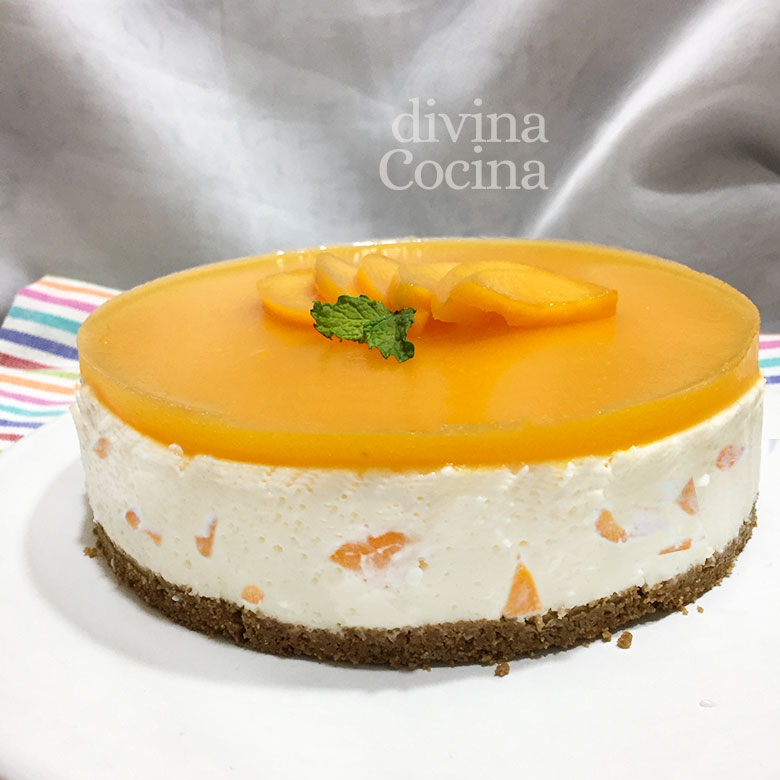 tarta de yogur melocoton