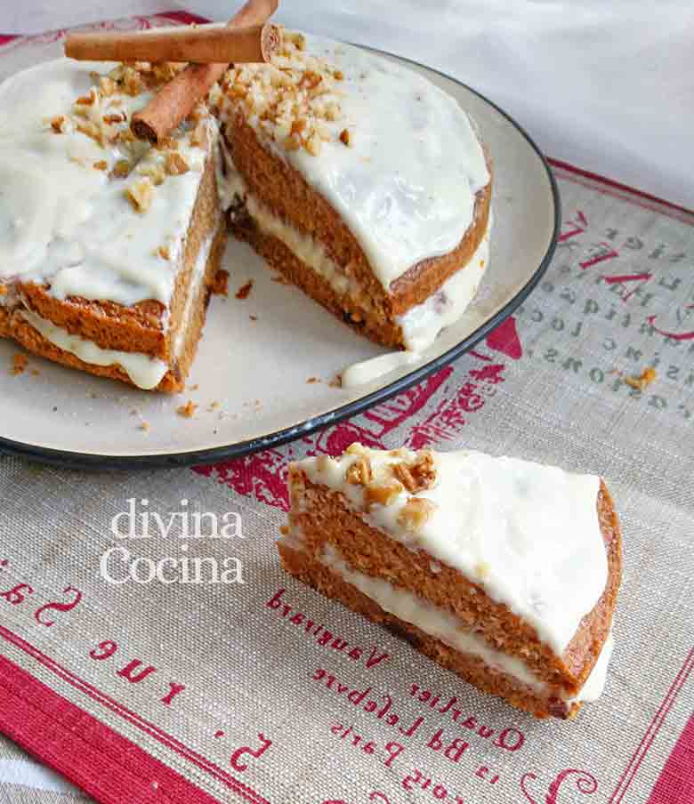 receta de tarta de zanahorias y chocolate blanco