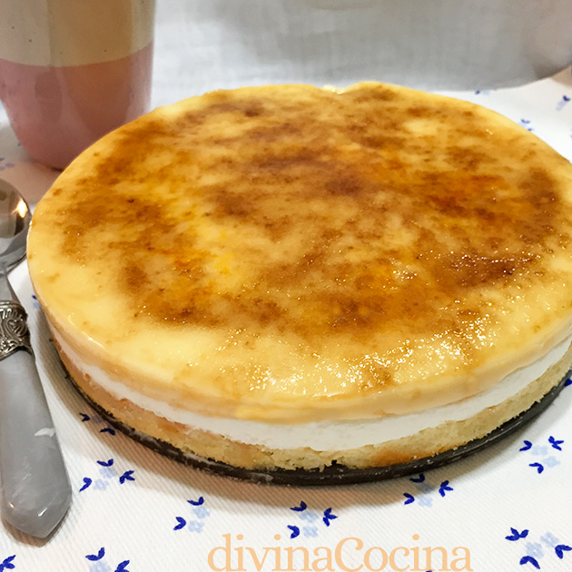 tarta goxua de crema y nata