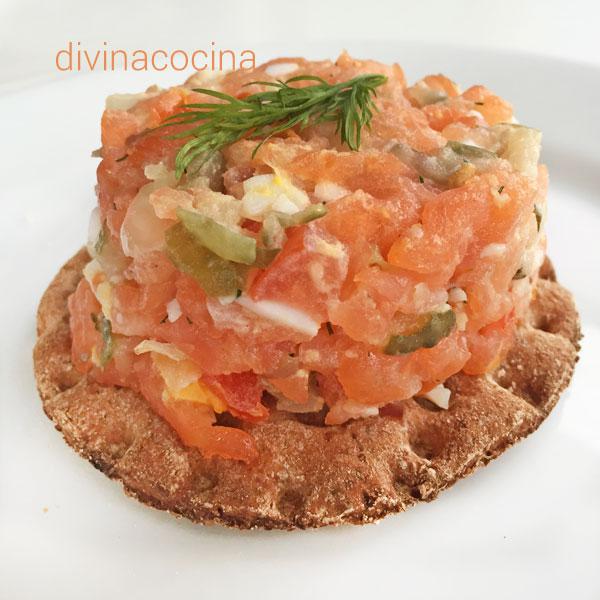 tartar de salmon para navidad