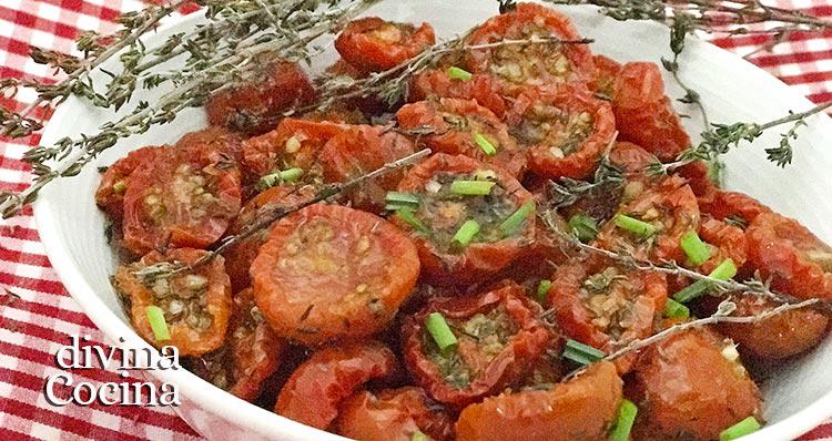 tomates cereza confitados