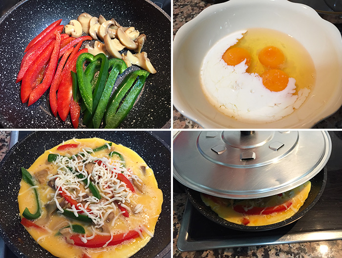 tortilla abierta de verduras paso a paso