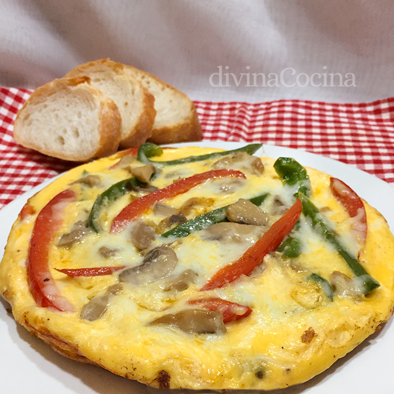 tortilla abierta de verduras