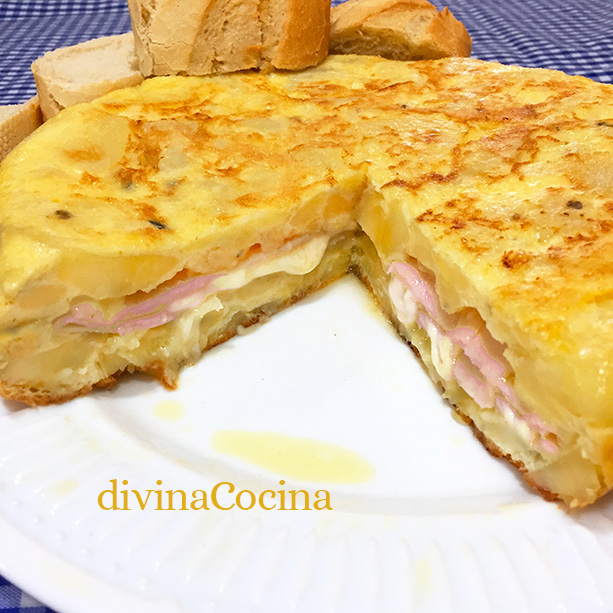 tortilla de patatas jamon y queso 3