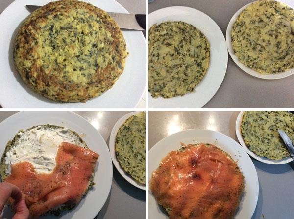 receta de tortilla de espinacas rellena de salmon