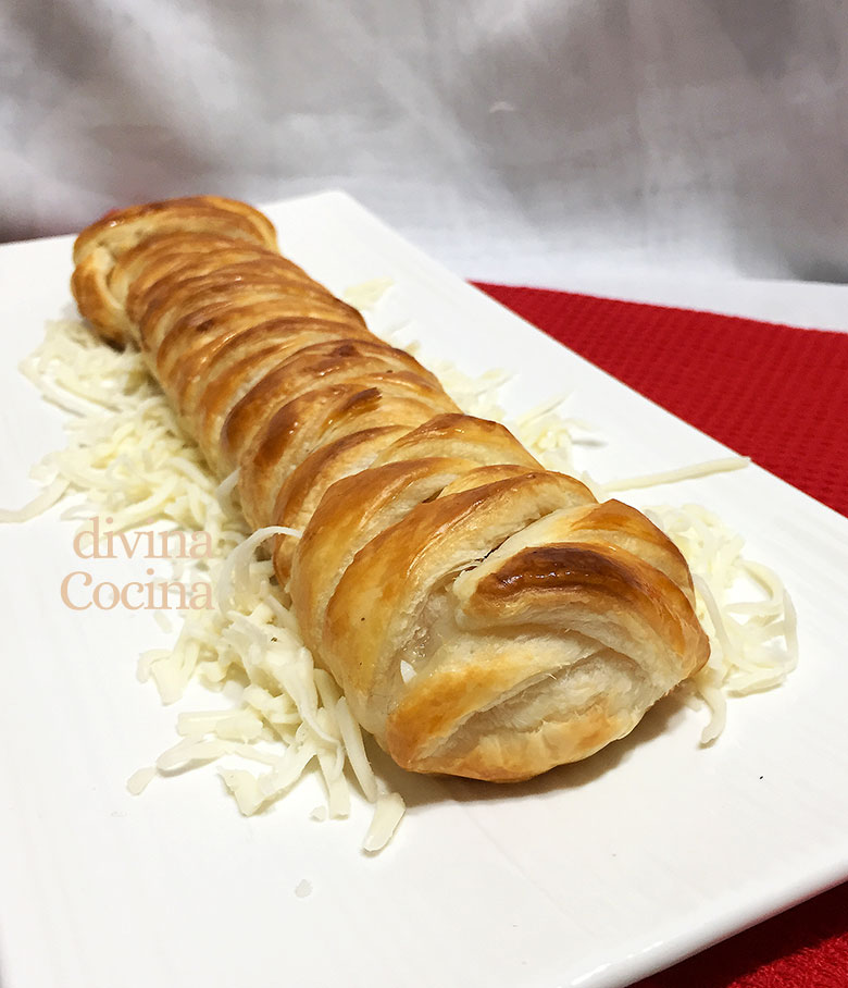 trenza de hojaldre rellena salada 