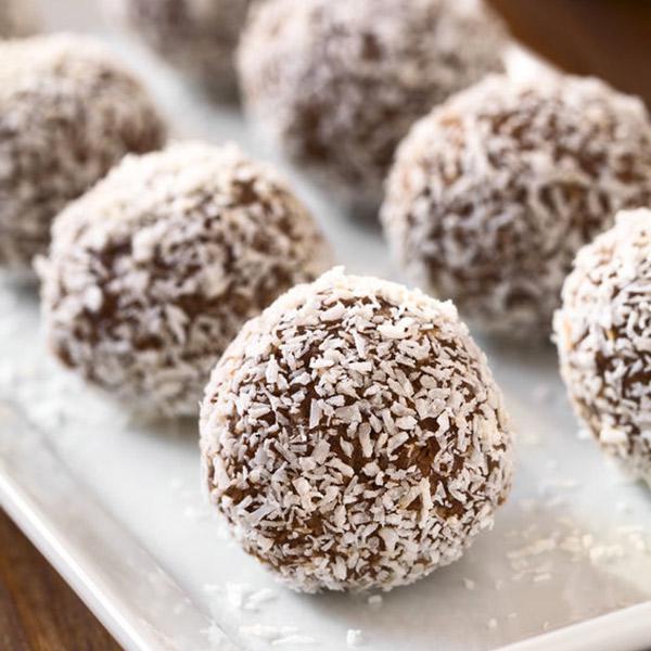 receta de trufas de chocolate y coco